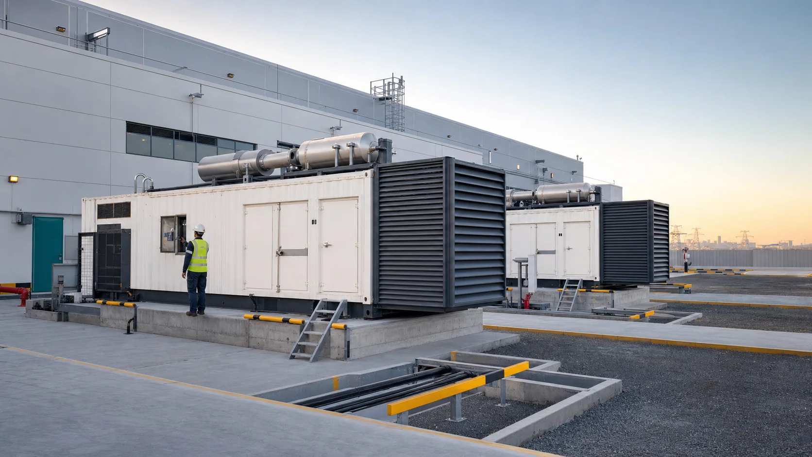 Containerized generator packages with engineered ventilation and service access